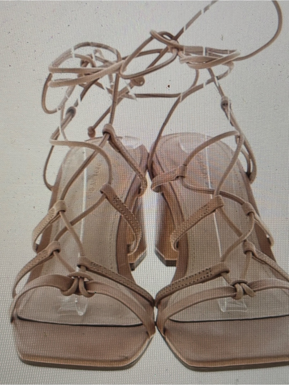 Chocolat Blu Nude Lace-Up Strappy Heel Sandals 37